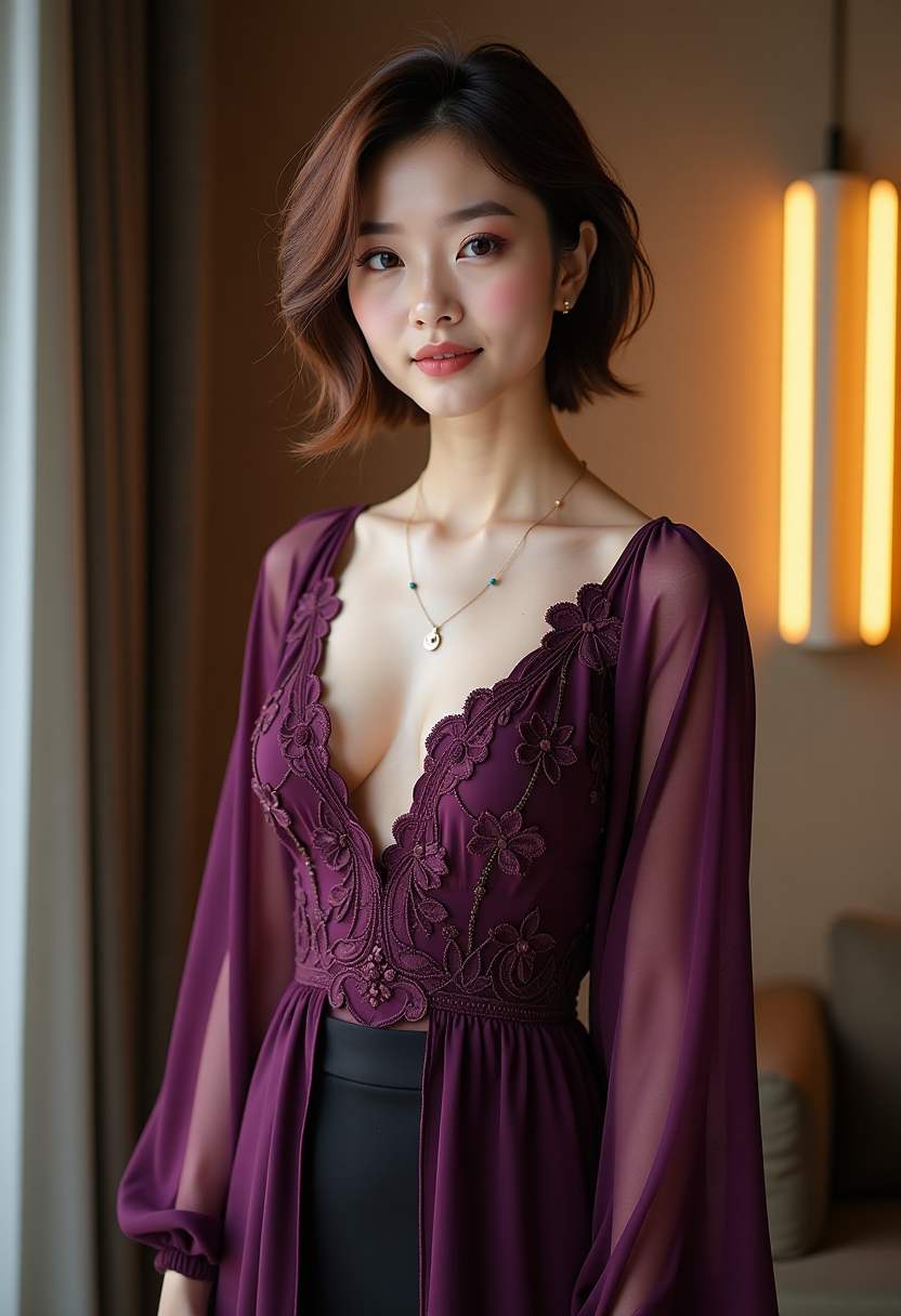 山村姑娘在院子里晾晒秋收玉米